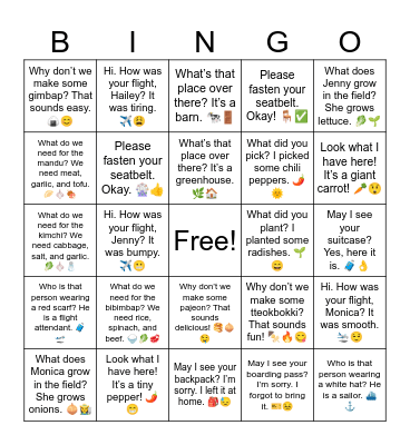 What did you water? I watered some green onions. 💧🧅 Bingo Card