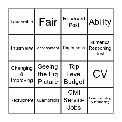 Intro to Recruitment Bingo Card