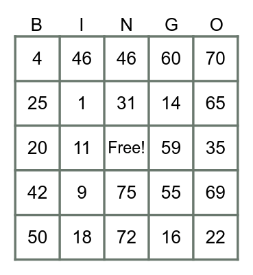 Agent MHarz 20089691 Bingo Card