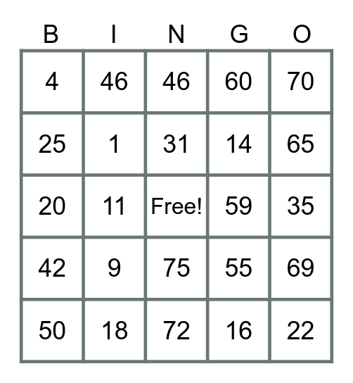 Agent MHarz 20089691 Bingo Card