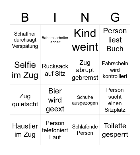 JGA Bingo Bongo Bingo Card