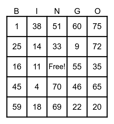 Agent Mharz 20089691 Bingo Card