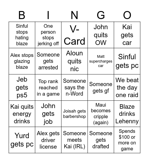 2025-2026 Bingo Card