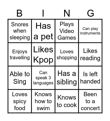know your comittee Bingo Card