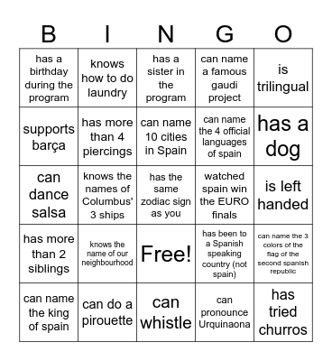 Find someone who Bingo Card