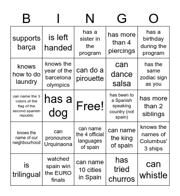 Find somone who Bingo Card