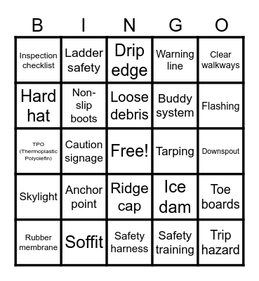 Safety Bingo Card