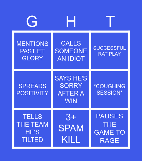 Razz's Bingo Card