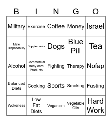 Mainstream Bingo Card
