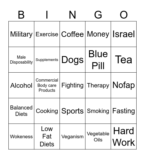 Mainstream Bingo Card