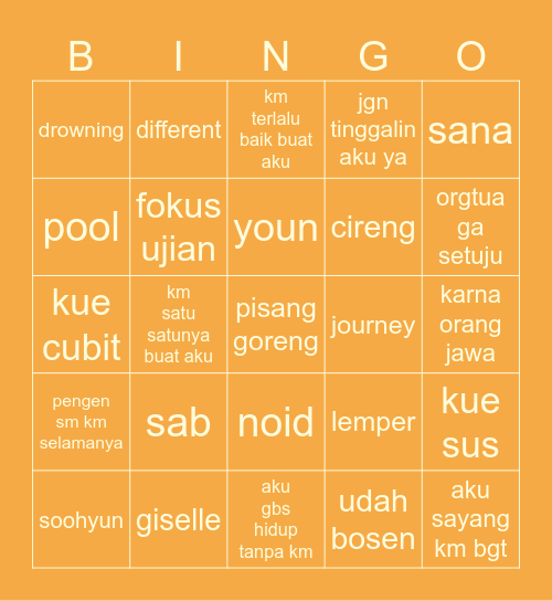 sabi ₍ᵔ.˛.ᵔ₎ Bingo Card