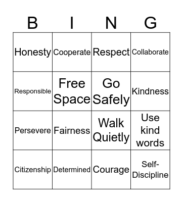 PBIS Bingo Card