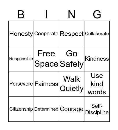 PBIS Bingo Card