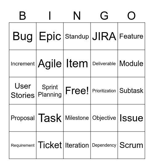 Backlog Bingo Card