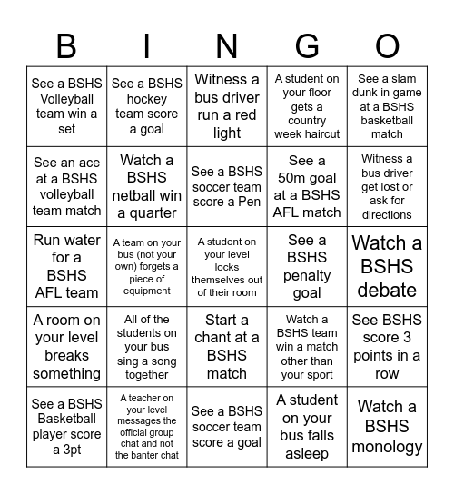 Country Week Bingo Card