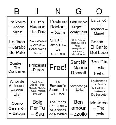 BINGO MUSICAL ABP Bingo Card