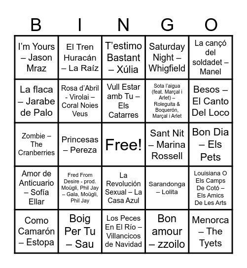 BINGO MUSICAL ABP Bingo Card