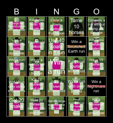 Dead Rails Bingo Card