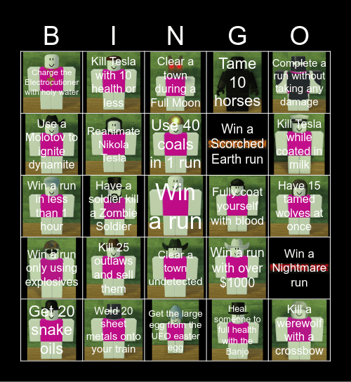 Dead Rails Bingo Card