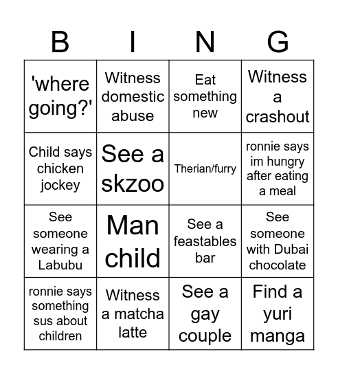 lakeside bingo Card