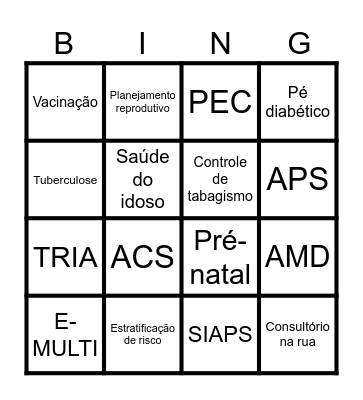 Bingo COAPS Bingo Card