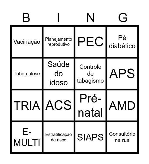 Bingo COAPS Bingo Card