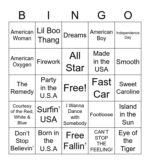 ODL's Red, White & Bingo Card