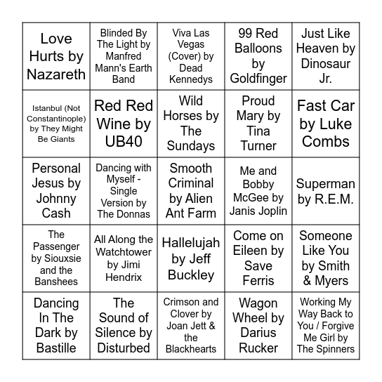 Sleeping on the Covers Bingo Card