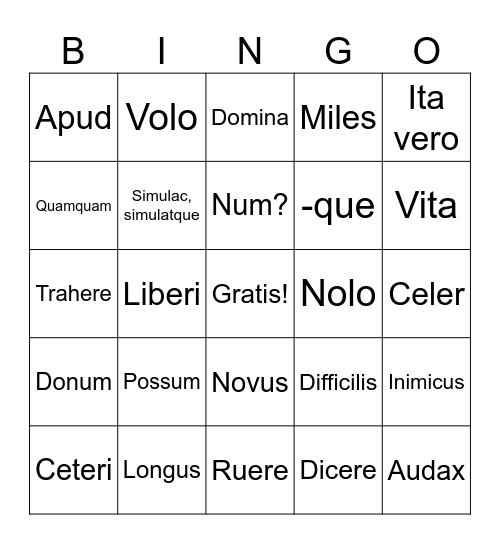 Stages 13-14 Bingo Card