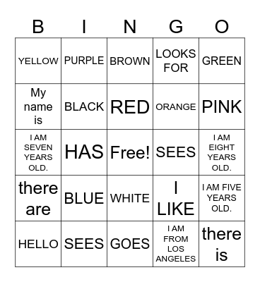 lunes ¡Vamos! Bingo Card