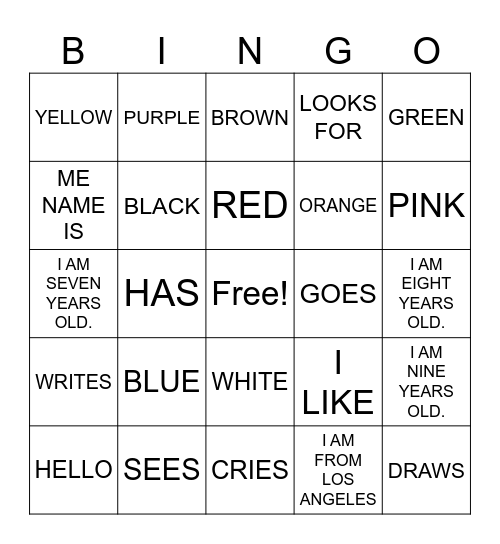 EXPERTOS EN ESPAÑOL Bingo Card