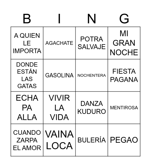 assoreira Bingo Card