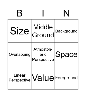 Space + Landscapes Bingo Card