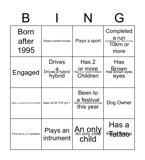 How well do you know your team? Bingo Card