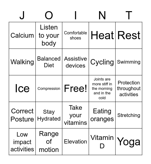 JOINT EFFORT! Bingo Card