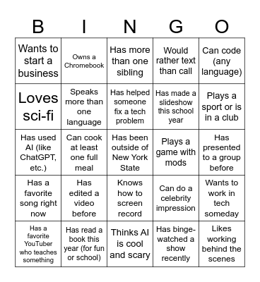 STL Bingo Card