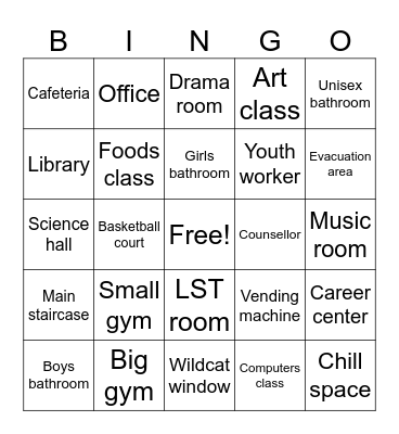High School Tour Bingo Card