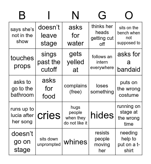 savannah bingo Card