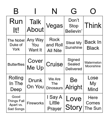 Summer Bingo Card