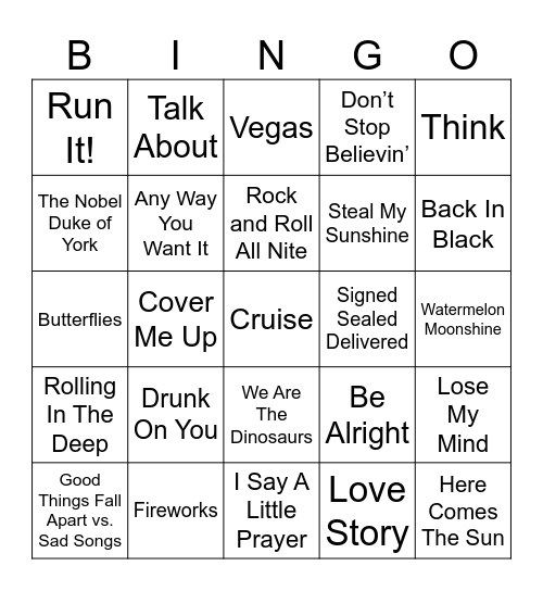 Summer Bingo Card