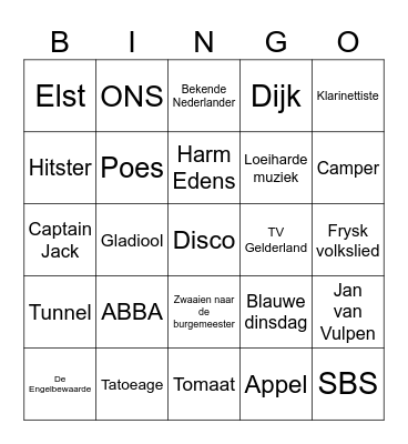 1e dag Vierdaagse Bingo Card