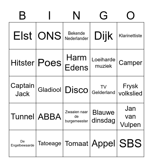 1e dag Vierdaagse Bingo Card