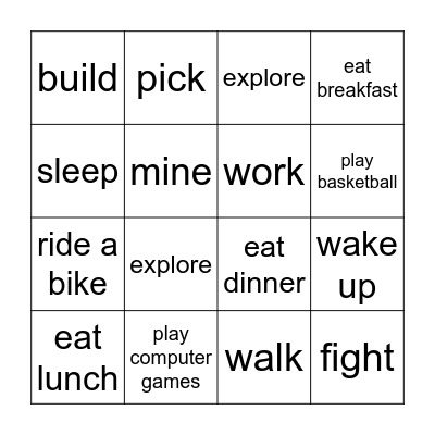 Daily Routine Bingo Card