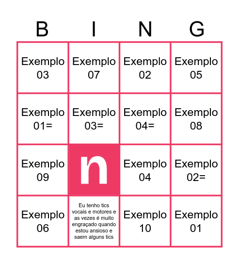 Bingo da Netshow.me Bingo Card
