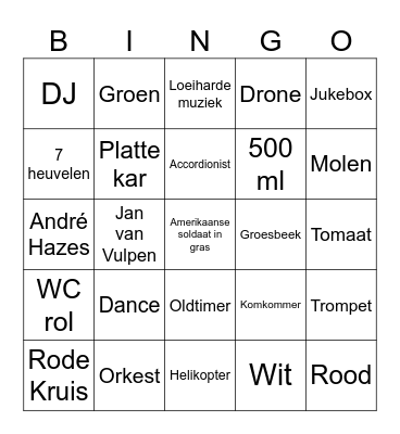 3e dag Vierdaagse Bingo Card