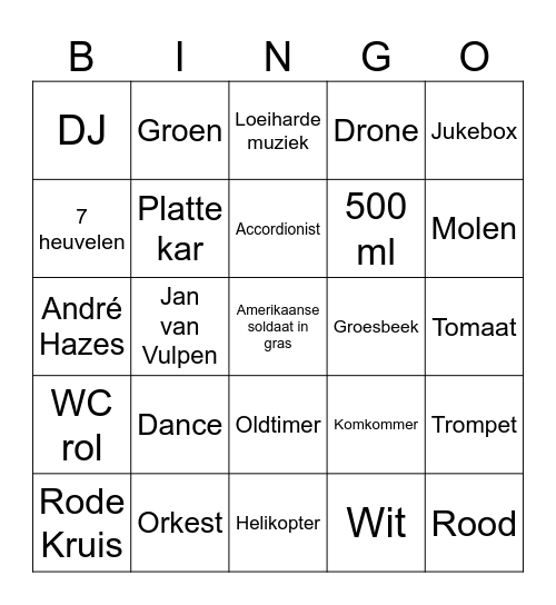 3e dag Vierdaagse Bingo Card
