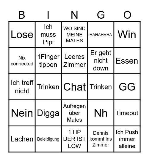 Twitch Bingo Card