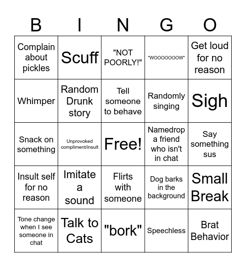 Birthathon Bingo Card