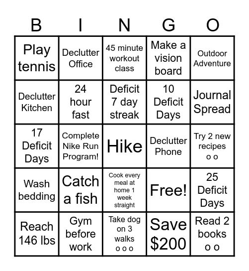 July 2025 Bingo Card