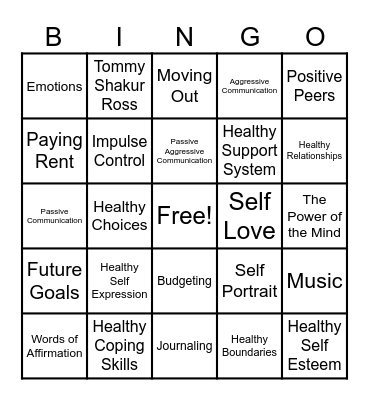 Personal & Career Development Group Bingo Card